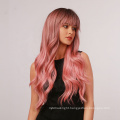 Pink Curly Wig Sexy Women Natural Long Bob Deep Wave Wig Heat Resistant False Hair Closure Virgin Human Hair HD Lace Front Wigs